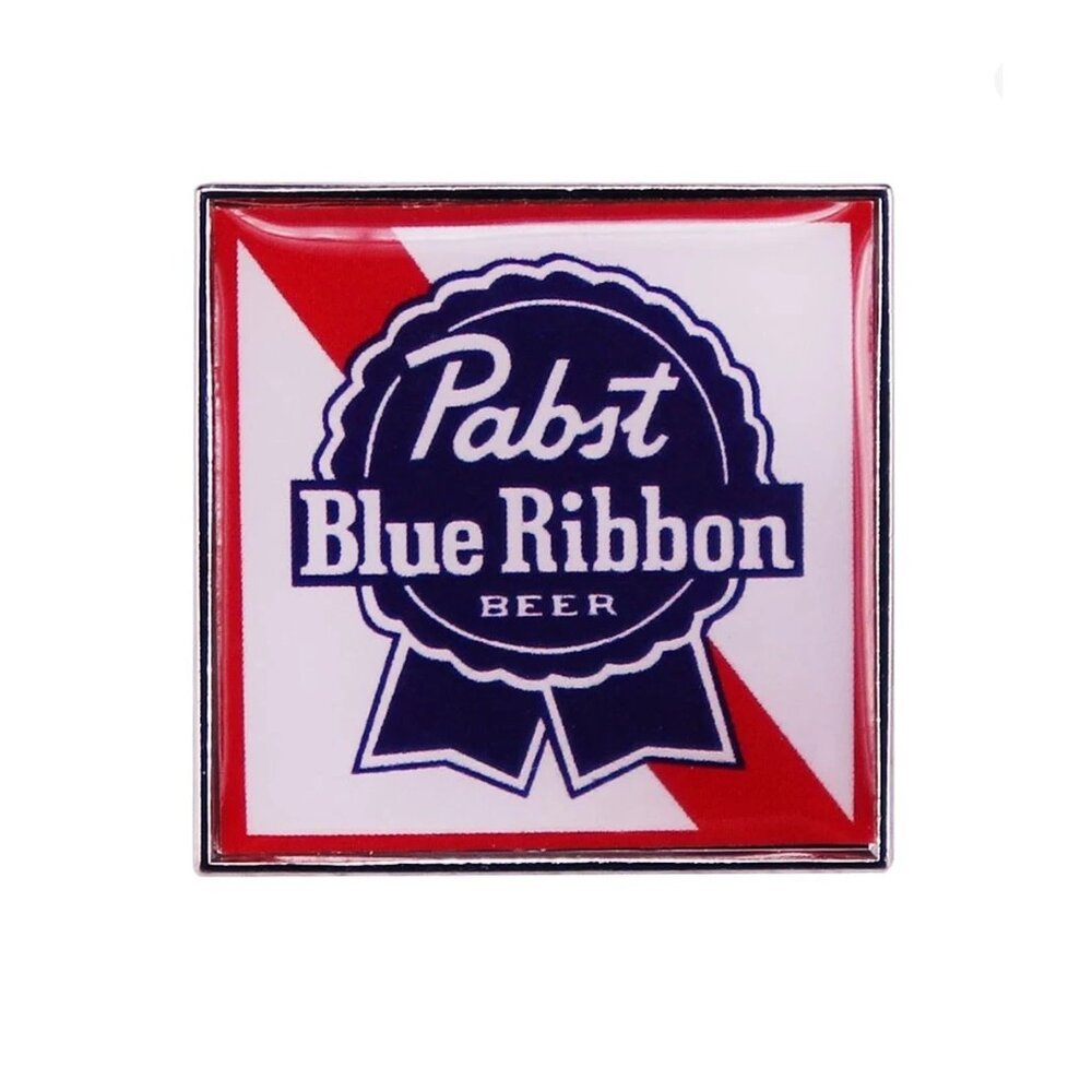 PABST BLUE RIBBON BEER LAPEL PIN...EXTREMELY RARE!! BONUS SILVER STORAGE BAG